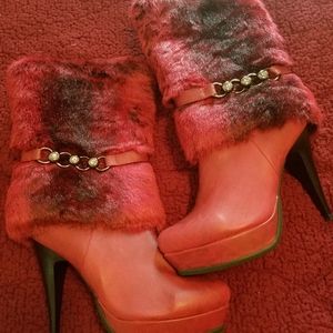 Burgandy Red Fur Boots - image 1